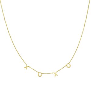 14K Yellow Gold XOXO Necklace