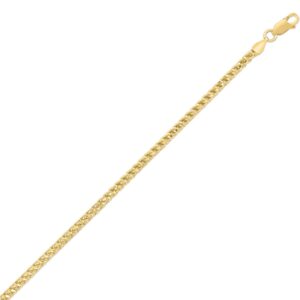 Yellow Gold-Plated Sterling Silver 3.2 mm Diamond-Cut Franco Chain Necklace