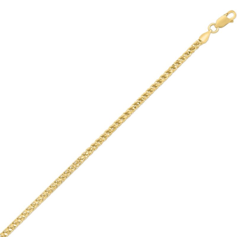 Yellow Gold-Plated Sterling Silver 3.2 mm Diamond-Cut Franco Chain Necklace Yellow Gold-Plated Sterling Silver 3.2 mm Diamond-Cut Franco Chain Necklace