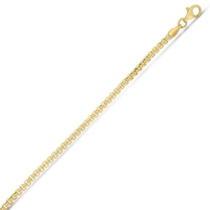 Yellow Gold-Plated Sterling Silver 2.5 mm Round Box Chain Necklace