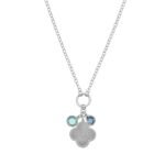 Sterling Silver Flower Cubic Zirconia Charm Necklace
