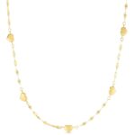 14K Yellow Gold Heart Station Necklace