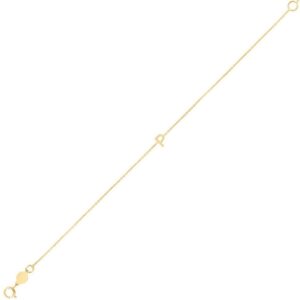 Mini Initial P Bracelet 14K Yellow Gold