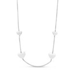 Sterling Silver Hearts Station Necklace
