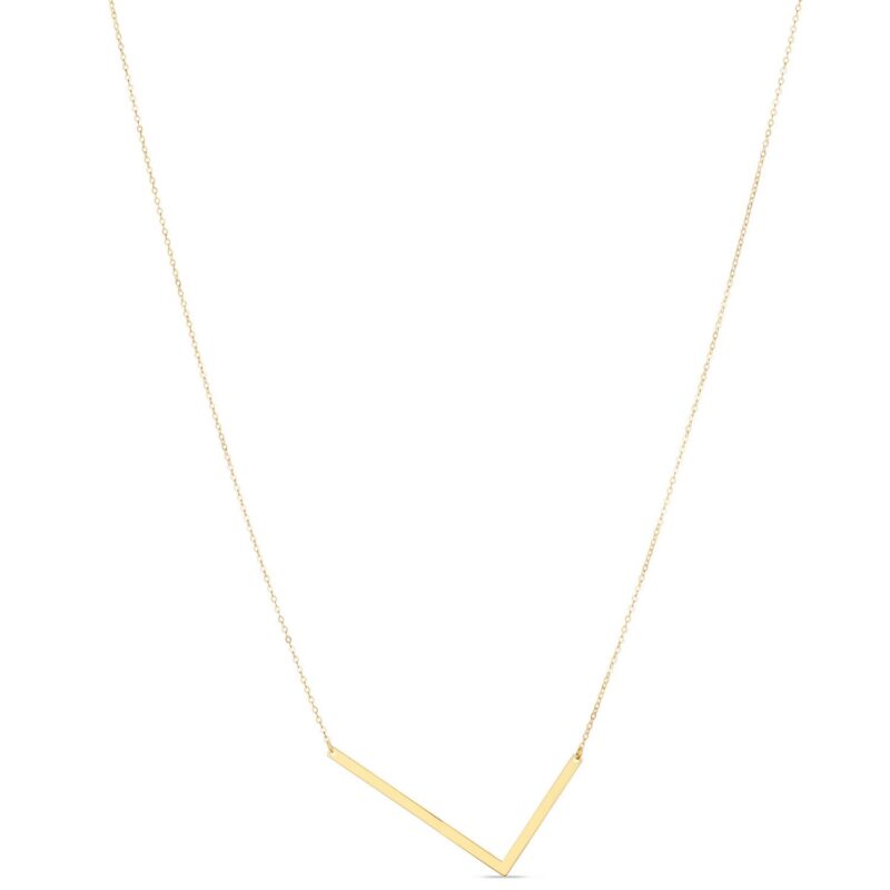 Real 14K Yellow Gold Large Initial L Necklace
