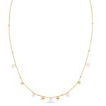 14K Yellow Gold Beaded Scattered Pearl Necklace 14K Yellow Gold Beaded Scattered Pearl Necklace