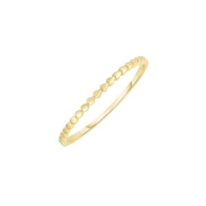 14K Yellow Gold Heart Stackable Ring