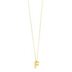Bubble Initial F Pendant Necklace 14K Yellow Gold