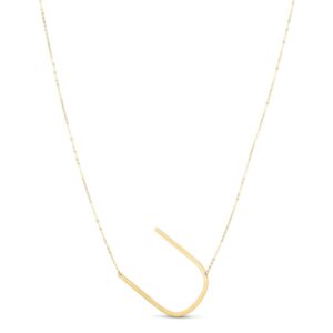 14K Yellow Gold Large Initial U Necklace