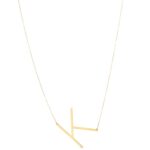 14K Yellow Gold Large Initial K Necklace