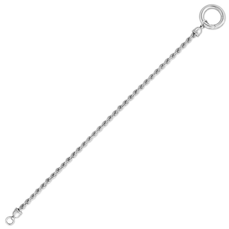 3.5mm Sterling Silver Push Lock Rope Chain Bracelet