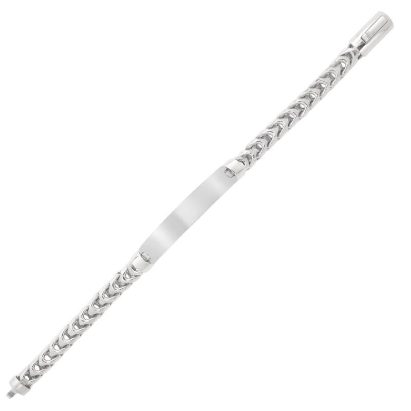 925 Sterling Silver Woven Link ID Bracelet