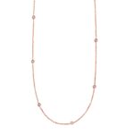 Real 14K Rose Gold Diamonds by the Yard Necklace 1/4 Carat TW