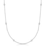 14K White Gold Diamonds by the Yard Necklace 1/4 CT