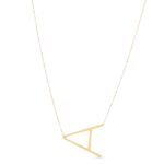 14K Yellow Gold Large Initial A Necklace