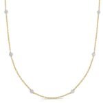 14K Yellow Gold Diamonds by the Yard Necklace 1/4 CTTW