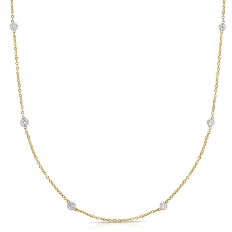 14K Yellow Gold Diamonds by the Yard Necklace 1/4 CTTW