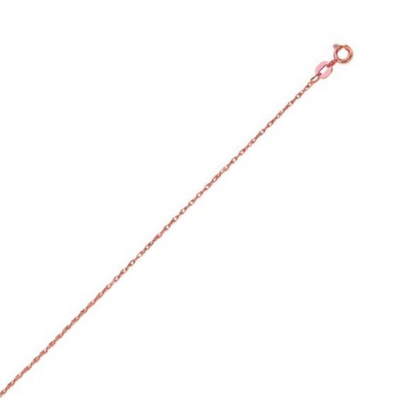 14k Rose Gold 0.85mm Rope Chain Necklace 14k Rose Gold 0.85mm Rope Chain Necklace