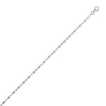 Sterling Silver 2.5 mm Moon Cut Oval Bead Chain Necklace