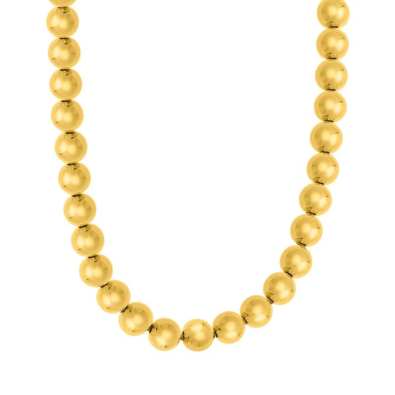 Sterling Silver 14K Gold Plated Big Beaded Necklace