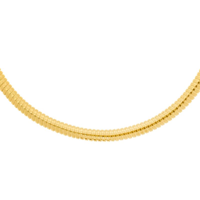 Sterling Silver 14K Gold Plated Tubogas Necklace 8mm