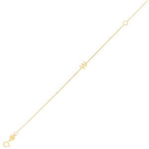 14K Yellow Gold Mini Initial W Bracelet
