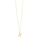 14K Yellow Gold Bubble Initial X Pendant Necklace