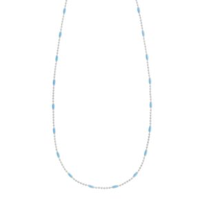 Sterling Silver Blue Enamel Beaded Necklace