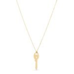 14K Yellow Gold Heart Key Necklace