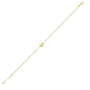 14K Yellow Gold Simple Four Leaf Clover Bracelet