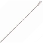 14k White Gold 1.1mm Rope Chain Necklace 18 Inch 45 cm