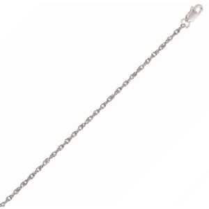 14k White Gold 1.1mm Rope Chain Necklace 18 Inch 45 cm
