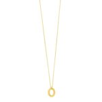 Real 14K Yellow Gold Bubble Initial O Pendant Necklace