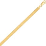 Yellow Gold Plated Sterling Silver 2.7 mm Imperial Herringbone Chain Necklace Yellow Gold Plated Sterling Silver 2.7 mm Imperial Herringbone Chain Necklace