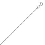 14k White Gold 0.85 mm Rope Chain Necklace