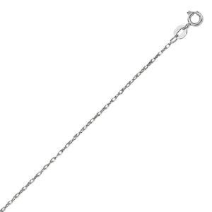 14k White Gold 0.85 mm Rope Chain Necklace