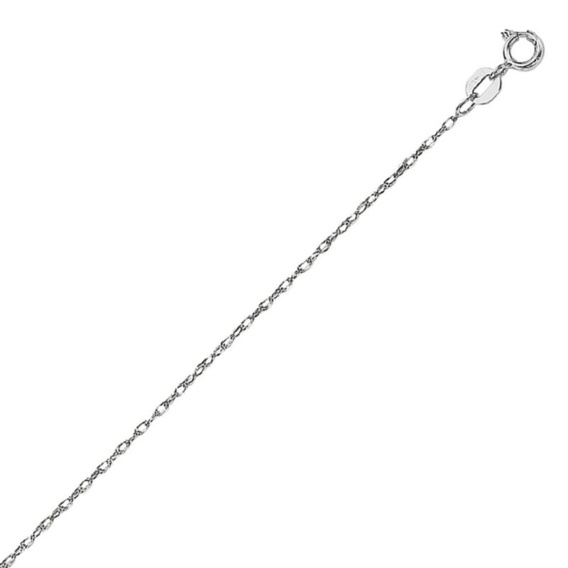 14k White Gold 0.85 mm Rope Chain Necklace
