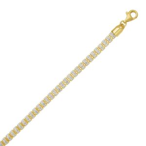 Gold Plated Silver 5 mm Ice Barrel Chain Necklace
