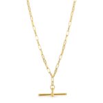 14K Gold-Plated Silver Chain Link Toggle Necklace