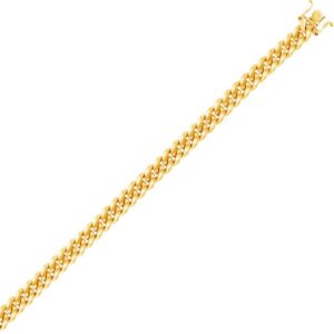 Yellow Gold Plated Sterling Silver 7mm Miami Cuban Chain Necklace