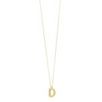 14K Yellow Gold Bubble Initial D Pendant Necklace