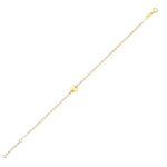 14K Yellow Gold Dainty Heart Bracelet