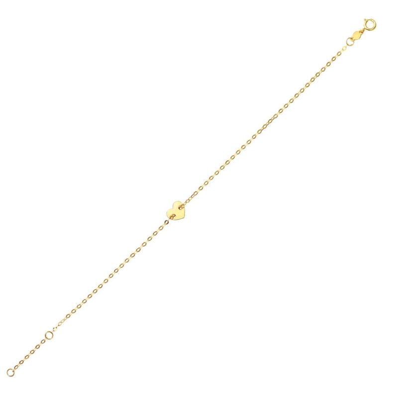 14K Yellow Gold Dainty Heart Bracelet 14K Yellow Gold Dainty Heart Bracelet