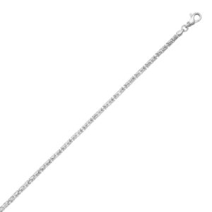 Solid Sterling Silver 3.2 mm Round Byzantine Chain Necklace
