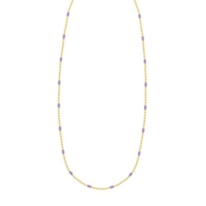 14K Gold-Plated Silver Purple Enamel Beaded Necklace