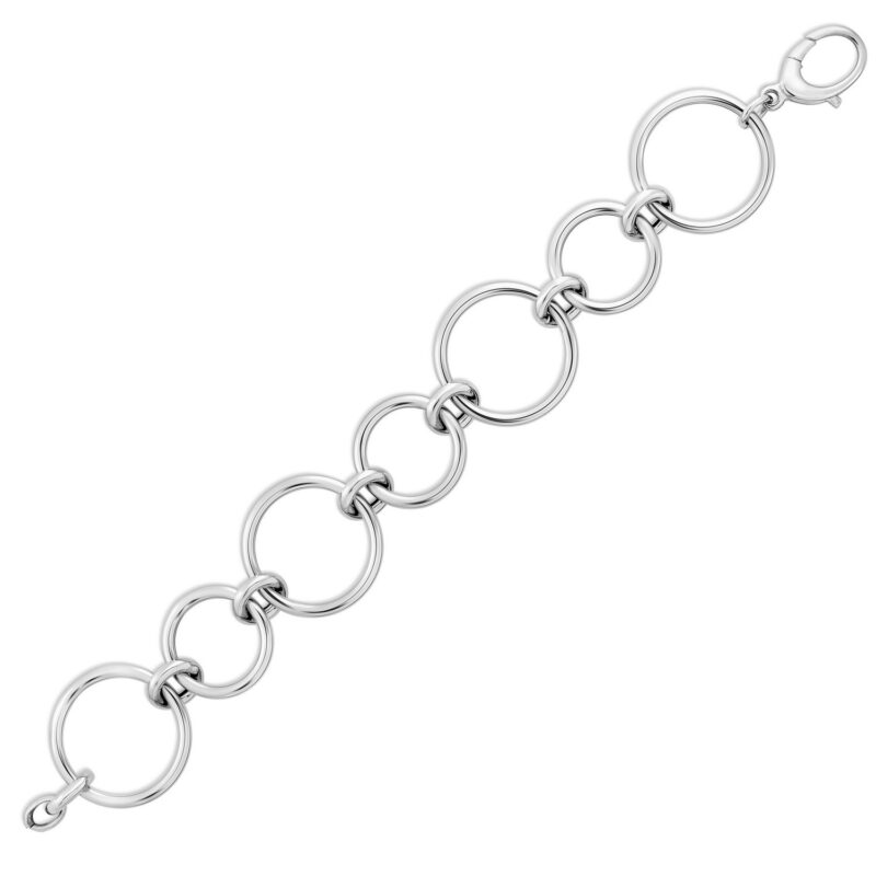 Sterling Silver Round Link Necklace 18 Inch