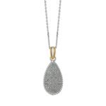14K Two-Tone Gold Teardrop Necklace