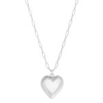 Sterling Silver Puffed Heart Pendant Necklace