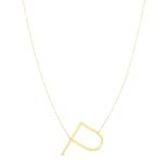 14K Yellow Gold Large Initial P Necklace