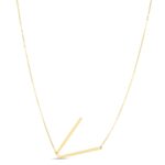 14K Yellow Gold Large Initial V Necklace